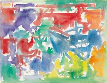 CARL HOLTY Two abstract watercolors on paper.